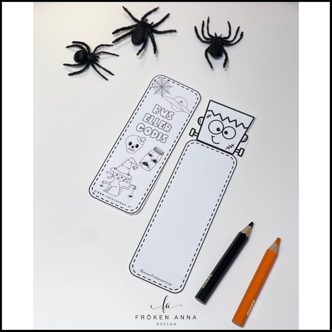 Halloweenbokmärken fyll i själv