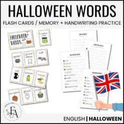 Halloween words (Ordkunskap, välskrivning, memory, handstil)