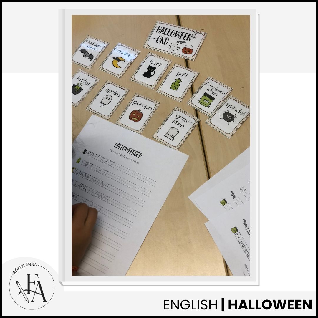 Halloween words (Ordkunskap, välskrivning, memory, handstil)