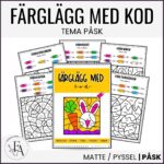Färglägg med kod: Tema påsk
