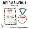 Diplom och medalj till skolavslutningen | Bubbelgum