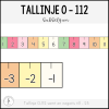 Tallinje 0 - 112 samt negativa tal (bubbelgum)