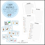 Farm animals (Ordkunskap, välskrivning, memory, handstil)