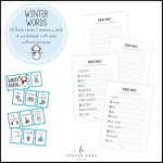 Winter words (Ordkunskap, välskrivning, memory, handstil)