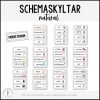 Stilrena, redigerbara schemaskyltar (tema natural)