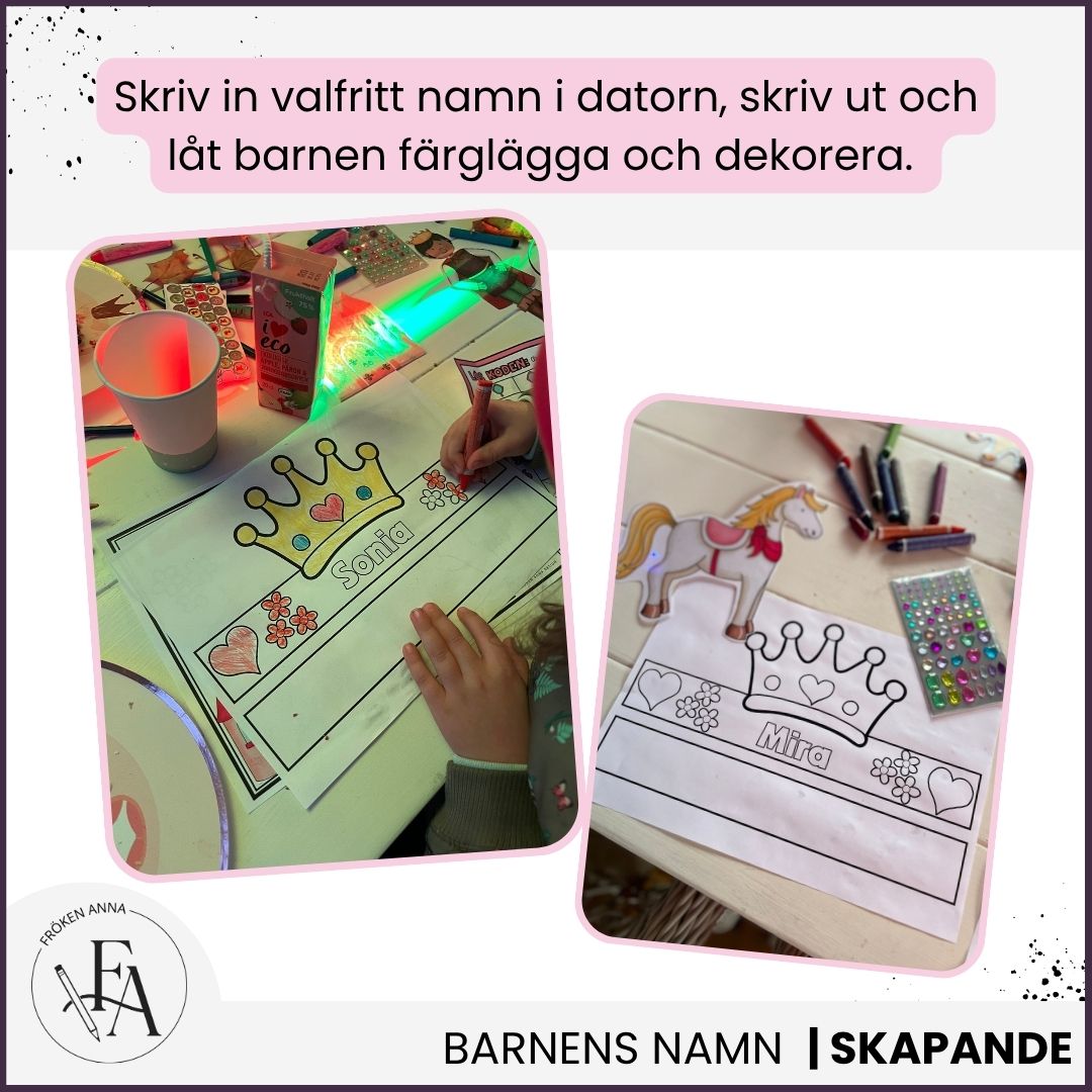 Personliga namnkronor (redigerbar fil)