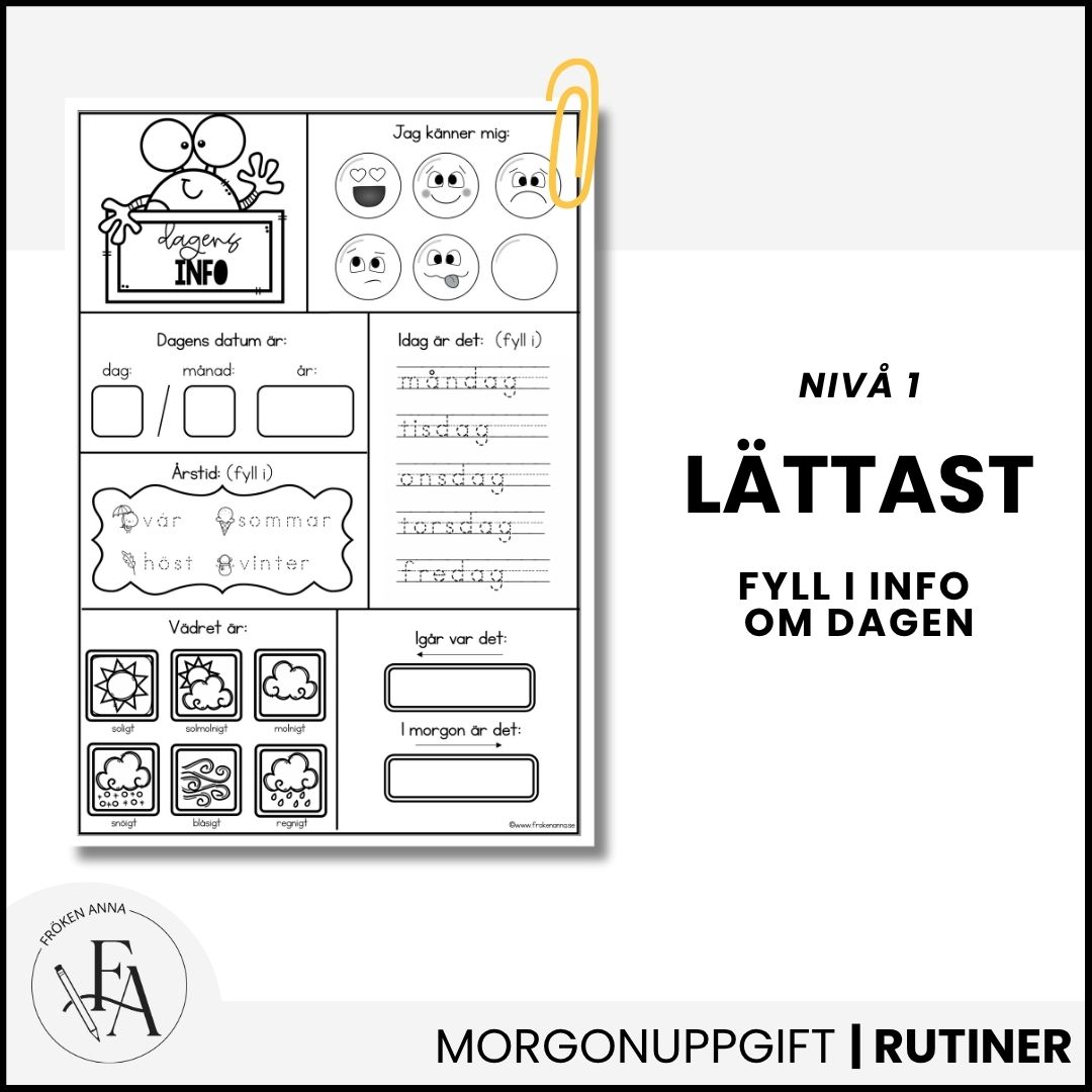 Startuppgift: Dagens info