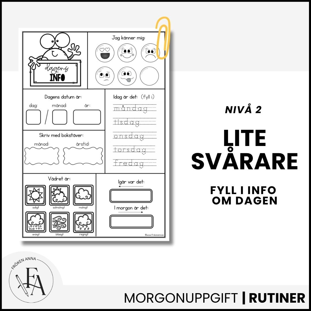 Startuppgift: Dagens info