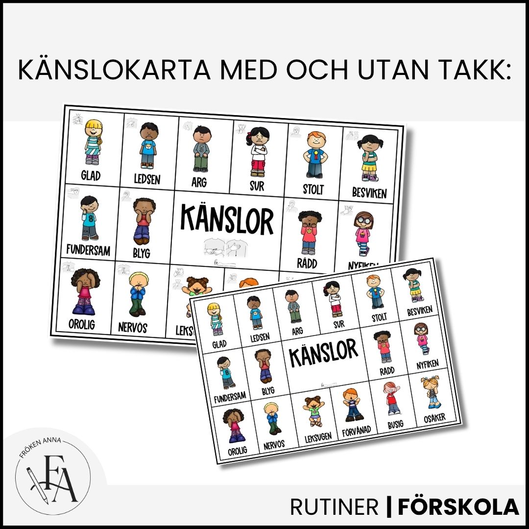 TEMA KÄNSLOR – Känslokort & Känslokarta med TAKK