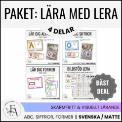 Paket: Lära med Lera (bokstäver, siffror, former & bildstöd)
