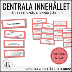 Centrala innehållet åk 1-3 på ett elevnära språk: Svenska & SVA