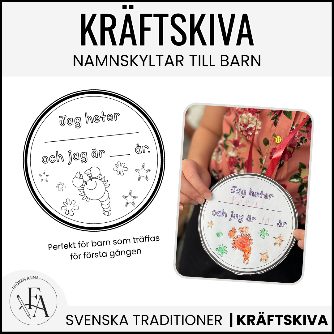 Namnskyltar till barnens kräftskiva