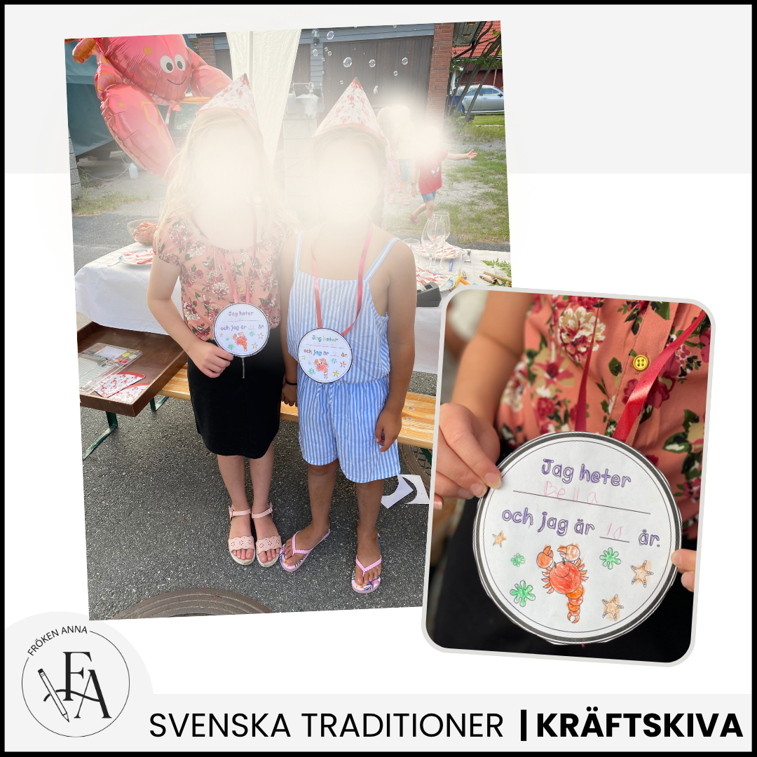 Namnskyltar till barnens kräftskiva