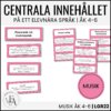 Centrala innehållet åk 4-6 på ett elevnära språk: musik