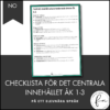 CHECKLISTA över det Centrala innehållet åk 1-3 på ett elevnära språk: NO