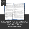 CHECKLISTA över det Centrala innehållet åk 4-6 på ett elevnära språk: matematik
