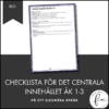 CHECKLISTA över det Centrala innehållet åk 1-3 på ett elevnära språk: bild