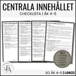 CHECKLISTA över det Centrala innehållet åk 4-6 på ett elevnära språk: SO
