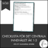 CHECKLISTA över det Centrala innehållet åk 1-3 på ett elevnära språk: slöjd