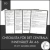 CHECKLISTA över det Centrala innehållet åk 4-6 på ett elevnära språk: SO