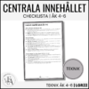 CHECKLISTA över det Centrala innehållet åk 4-6 på ett elevnära språk: teknik
