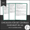 CHECKLISTA över det Centrala innehållet åk 4-6 på ett elevnära språk: NO