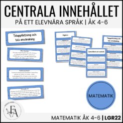 Centrala innehållet åk 4-6 på ett elevnära språk: matematik