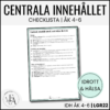 CHECKLISTA över det Centrala innehållet åk 4-6 på ett elevnära språk: idrott och hälsa