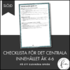CHECKLISTA över det Centrala innehållet åk 4-6 på ett elevnära språk: slöjd