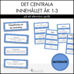 Centrala innehållet åk 1-3 på ett elevnära språk: matematik