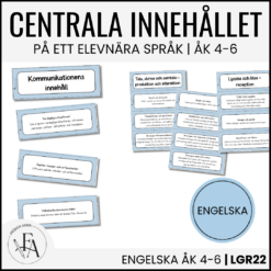 Centrala innehållet åk 4-6 på ett elevnära språk: engelska