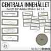Centrala innehållet åk 1-3 på ett elevnära språk: SO