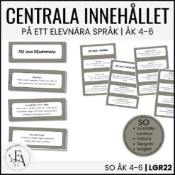 Centrala innehållet åk 4-6 på ett elevnära språk: SO