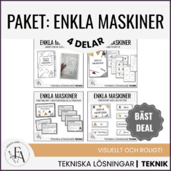 PAKET: Enkla maskiner (faktakort, arbetshäfte, flikbok och bildstöd)
