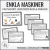 Enkla maskiner: Faktakort (läsförståelse och frågor)