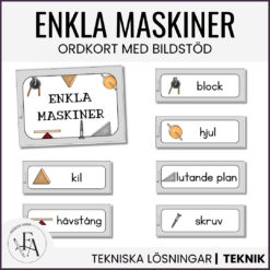 Enkla maskiner: Ordkort med bildstöd