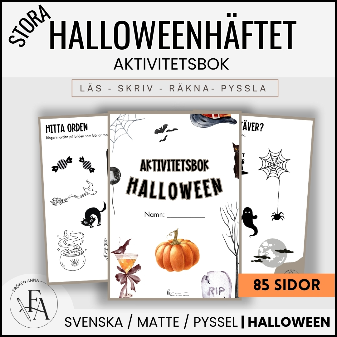 STORA Halloweenhäftet | Aktivitetsbook Hallowen (85 SIDOR)