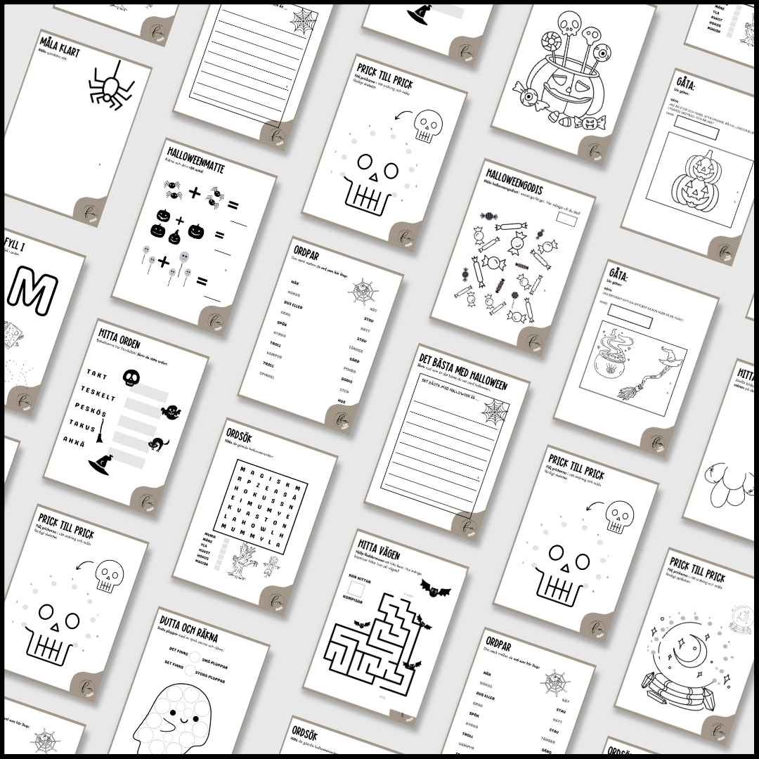 STORA Halloweenhäftet | Aktivitetsbook Hallowen (85 SIDOR)