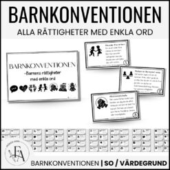 Barnkonventionen – Kort med barnens rättigheter på enkelt språk