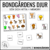 Bondgårdens djur - Memory och Sök & Hitta
