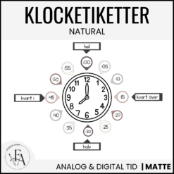 Klocketiketter (tema natural)