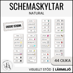 Stilrena, redigerbara schemaskyltar (tema natural)