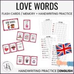 Love words (Ordkunskap, välskrivning, memory)