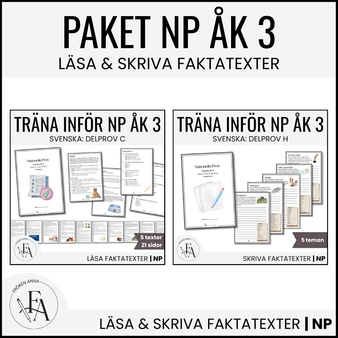 PAKET: Läsa & Skriva faktatext (NP Svenska åk 3)