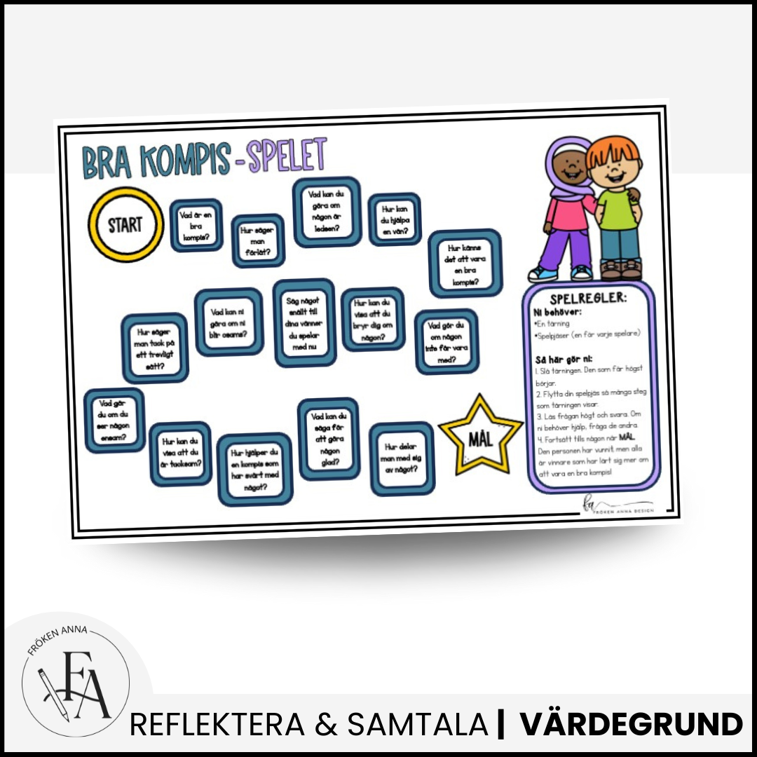 Bra Kompis Spelet – reflektera över vad det innebär att vara en bra vän