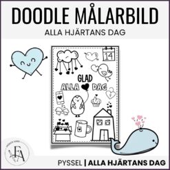 Målarbild doodle alla hjärtans dag
