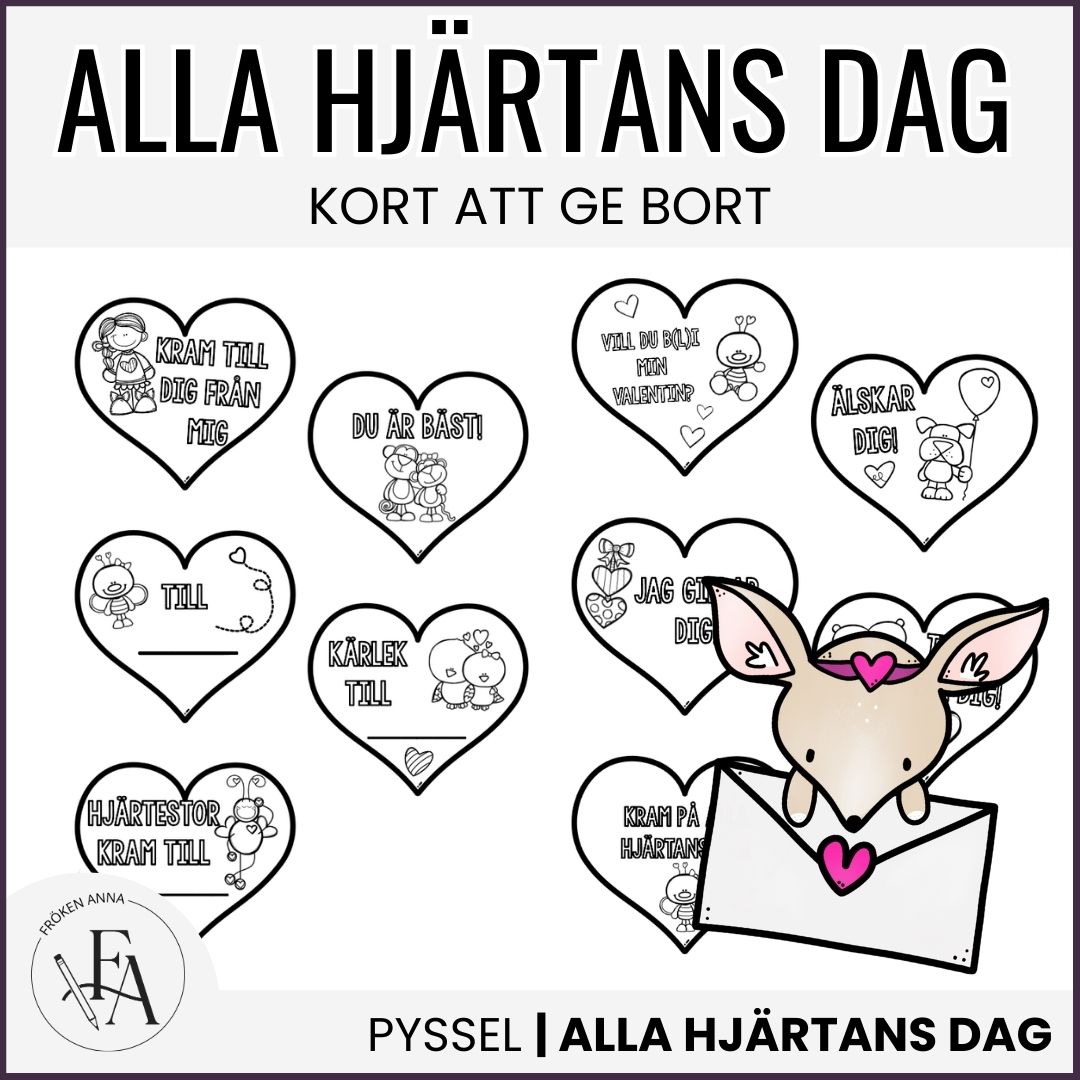 Hjärtliga hjärtkort till alla hjärtans dag