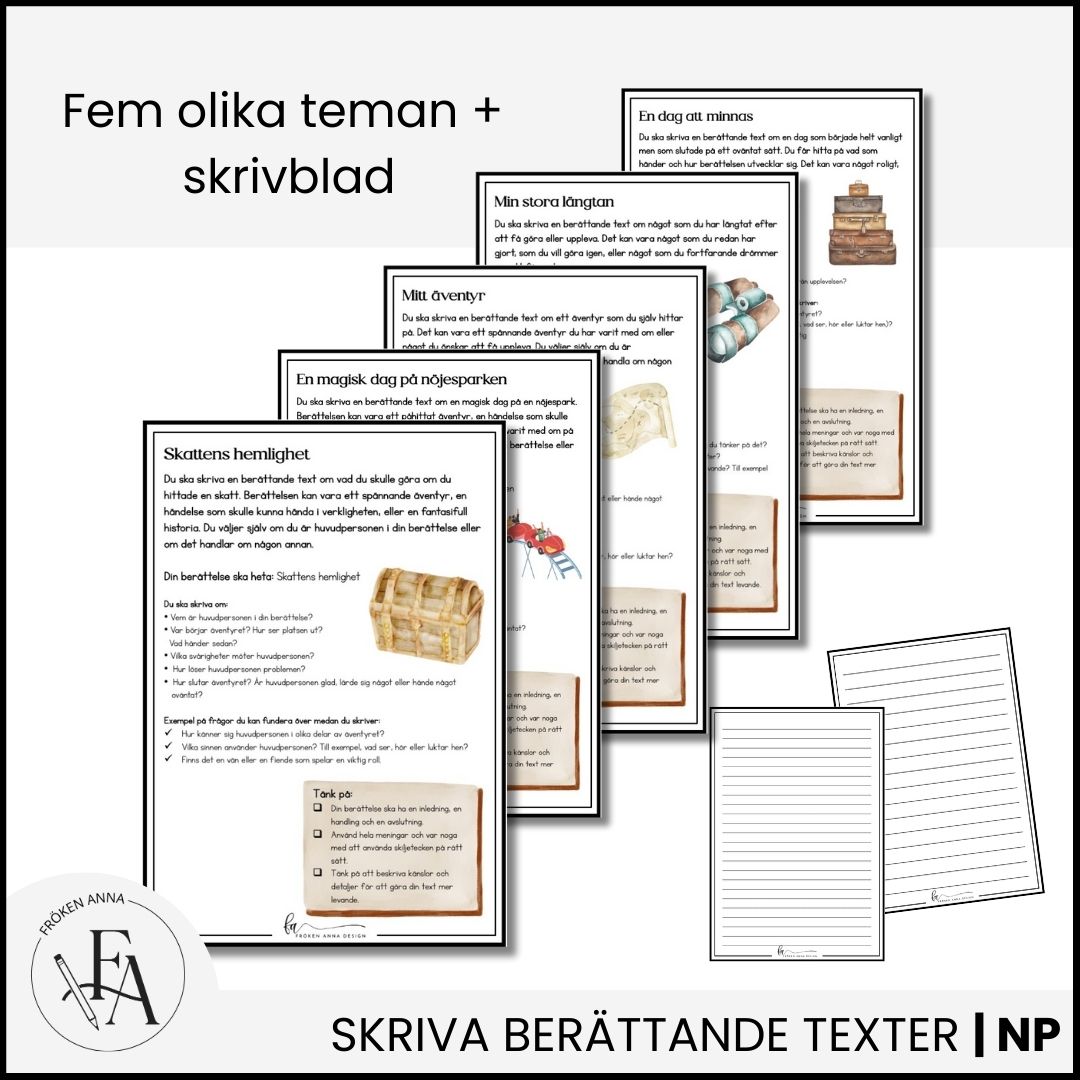 Träna inför NP / Nationella Prov i Svenska – Skriva berättande text (Åk 3)