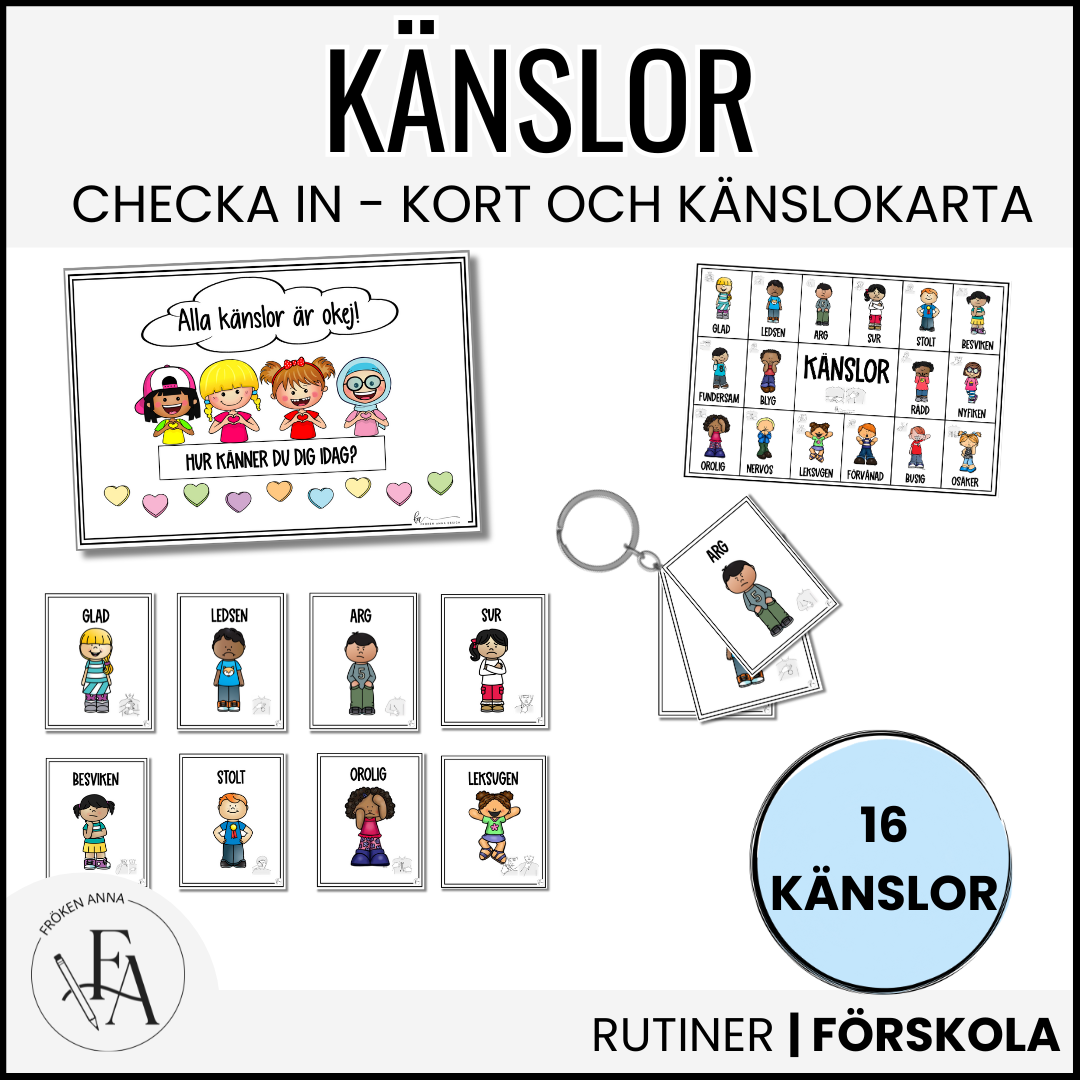 TEMA KÄNSLOR – Känslokort & Känslokarta med TAKK