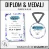 Diplom och medalj till skolavslutningen | Purple & Blue